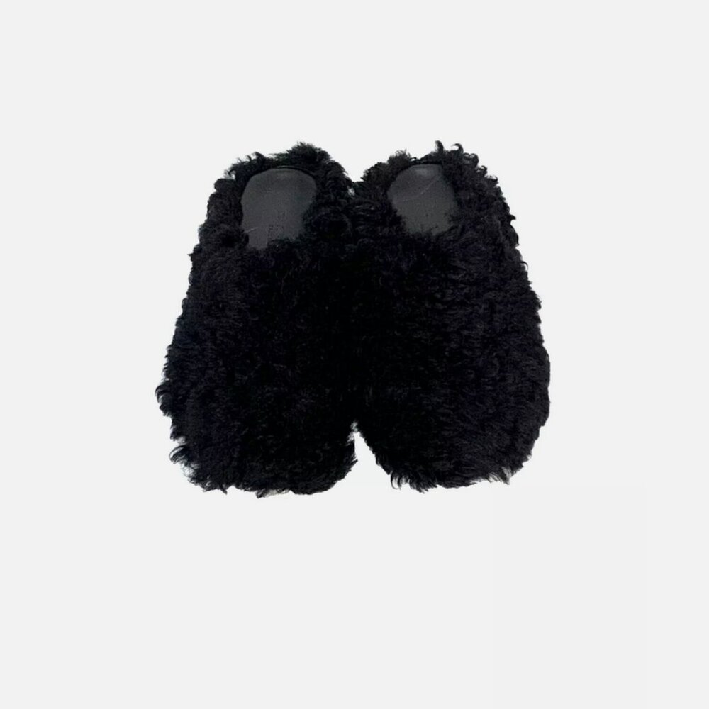 Marni Black Shearling Mules Size 36.5